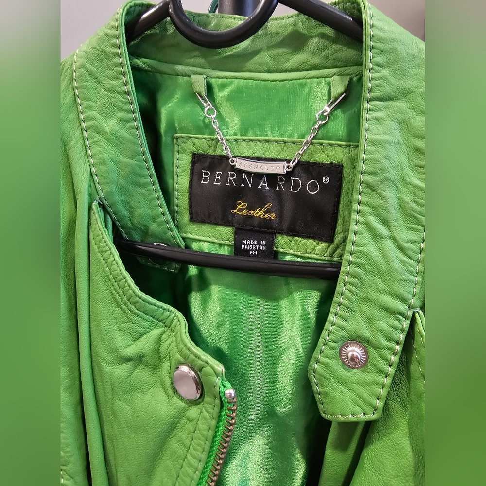 Bernado Leather Jacket Green - image 3
